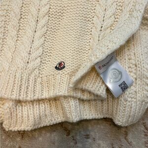 Moncler White Knit Scarf, excellent condition
